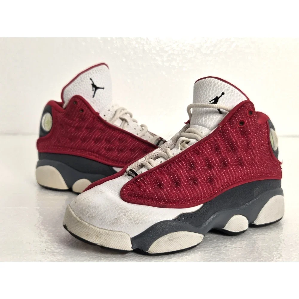 Nike Air Jordan 13 Retro PS Sneakers Gym Red Flint Grey 414575-600 Kids Sz 13C